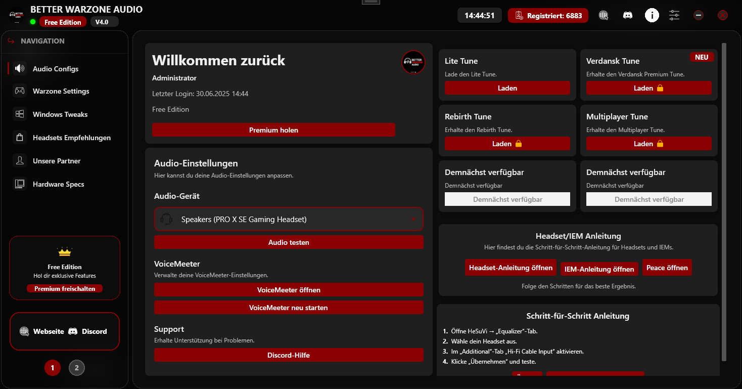 Better Warzone Audio App Screenshot